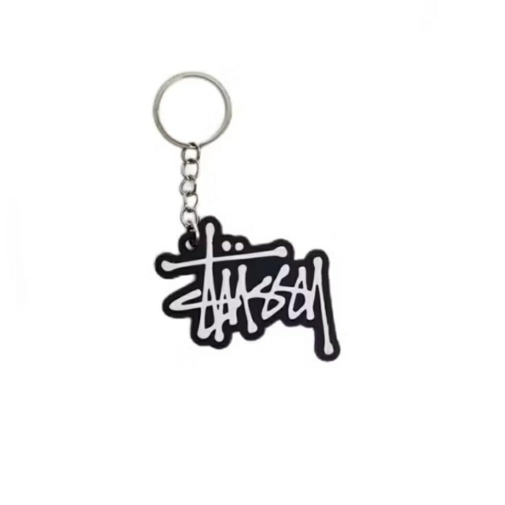 Stussy Black and White Keychain